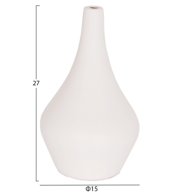 SET OF 3 TABLE DECORATIVE VASES DENI FK21141 FIBER CEMENT IN WHITE SET OF 3 TABLE DECORATIVE VASES DENI FK21141 FIBER CEMENT IN WHITE