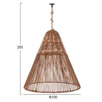 CEILING PENDANT LUMINAIRE SET FK11920 ROPE AND BANANA TREE FIBERS Φ100Χ205H cm. CEILING PENDANT LUMINAIRE SET FK11920 ROPE AND BANANA TREE FIBERS Φ100Χ205H cm.