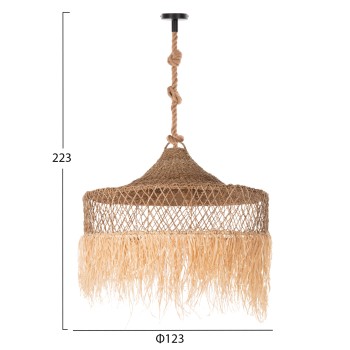 CEILING PENDANT LUMINAIRE SET FK11918 ROPE AND PALM LEAF FIBERS & GRASS Φ123Χ223Hcm. CEILING PENDANT LUMINAIRE SET FK11918 ROPE AND PALM LEAF FIBERS & GRASS Φ123Χ223Hcm.