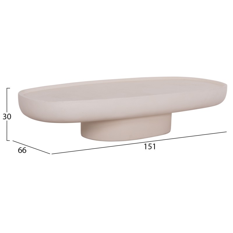 COFFEE TABLE DESSY FK18153.02 FIBER CEMENT IN WHITE--151x66x30Hcm. COFFEE TABLE DESSY FK18153.02 FIBER CEMENT IN WHITE--151x66x30Hcm.