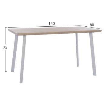 DINING SET 5PCS OFIRA FK10634 MDF TOP IN SONAMA--DINING CHAIRS IN WHITE
