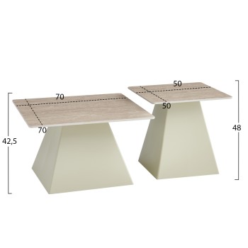 SET 2 COFFEE TABLES QUBER(X) FK18311.04 CERAMIC SQUARE TOPS--BASES IN CHAMPAGNE COLOR SET 2 COFFEE TABLES QUBER(X) FK18311.04 CERAMIC SQUARE TOPS--BASES IN CHAMPAGNE COLOR