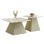 SET 2 COFFEE TABLES QUBER(X) FK18311.04 CERAMIC SQUARE TOPS--BASES IN CHAMPAGNE COLOR