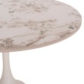 COFFEE TABLE LONGSTEM FK18317.01 WHITE METAL BASE--SINTERED STONE TOP IN CALACATA GOLD Φ50