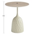 COFFEE TABLE LONGSTEM FK18317.04 METAL BASE IN CHAMPAGNE COLOR--CERAMIC TOP IN TRAVERTINE STONE Φ50 COFFEE TABLE LONGSTEM FK18317.04 METAL BASE IN CHAMPAGNE COLOR--CERAMIC TOP IN TRAVERTINE STONE Φ50