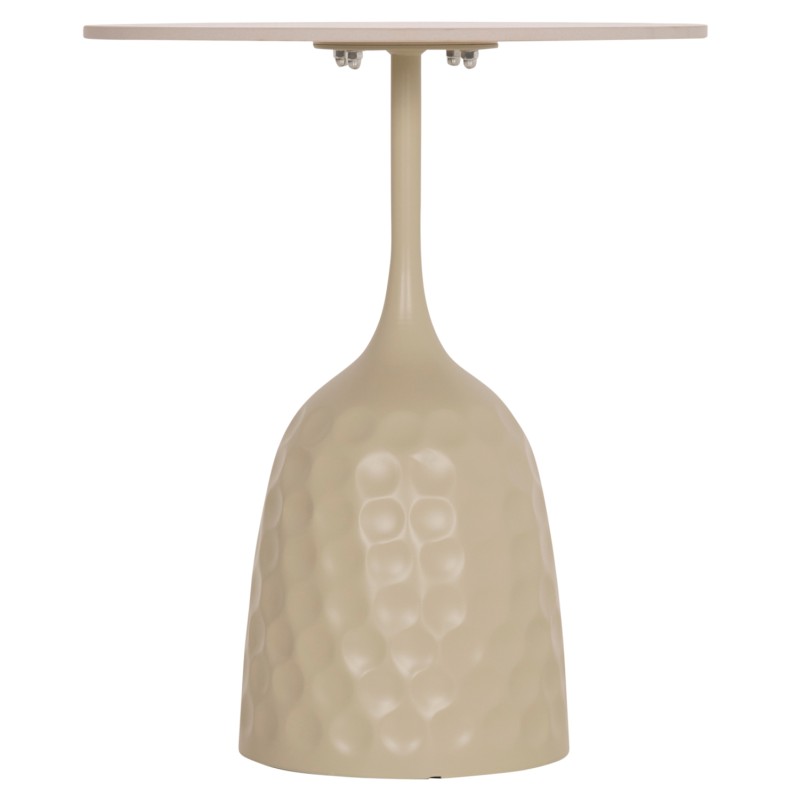 COFFEE TABLE LONGSTEM FK18317.04 METAL BASE IN CHAMPAGNE COLOR--CERAMIC TOP IN TRAVERTINE STONE Φ50 COFFEE TABLE LONGSTEM FK18317.04 METAL BASE IN CHAMPAGNE COLOR--CERAMIC TOP IN TRAVERTINE STONE Φ50
