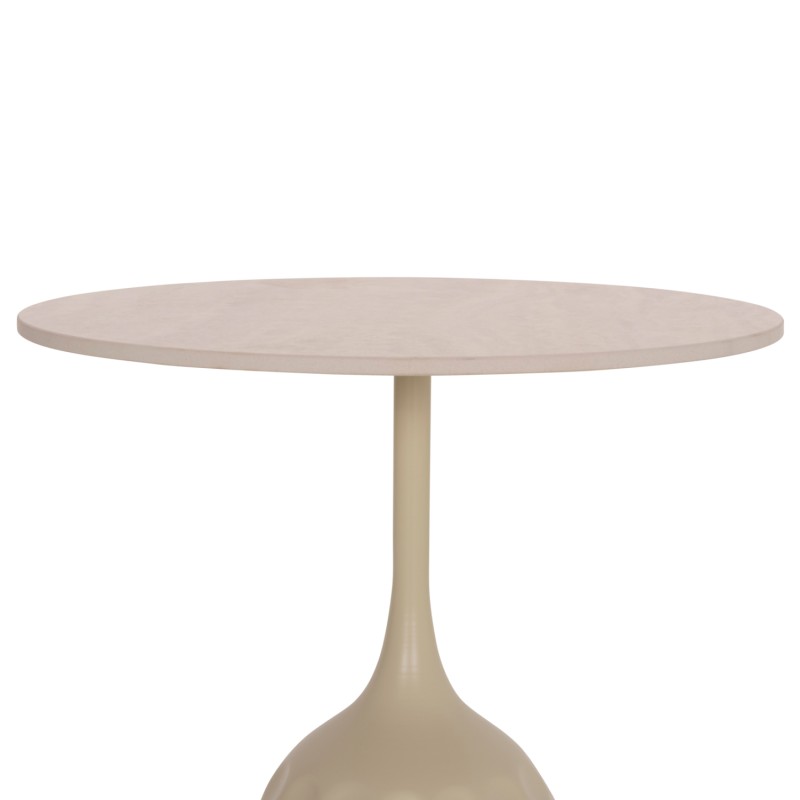 COFFEE TABLE LONGSTEM FK18317.04 METAL BASE IN CHAMPAGNE COLOR--CERAMIC TOP IN TRAVERTINE STONE Φ50 COFFEE TABLE LONGSTEM FK18317.04 METAL BASE IN CHAMPAGNE COLOR--CERAMIC TOP IN TRAVERTINE STONE Φ50