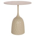 COFFEE TABLE LONGSTEM FK18317.04 METAL BASE IN CHAMPAGNE COLOR--CERAMIC TOP IN TRAVERTINE STONE Φ50 COFFEE TABLE LONGSTEM FK18317.04 METAL BASE IN CHAMPAGNE COLOR--CERAMIC TOP IN TRAVERTINE STONE Φ50