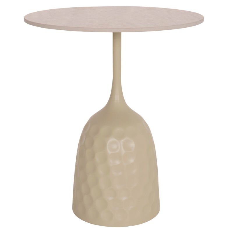 COFFEE TABLE LONGSTEM FK18317.04 METAL BASE IN CHAMPAGNE COLOR--CERAMIC TOP IN TRAVERTINE STONE Φ50 COFFEE TABLE LONGSTEM FK18317.04 METAL BASE IN CHAMPAGNE COLOR--CERAMIC TOP IN TRAVERTINE STONE Φ50