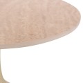 COFFEE TABLE LONGSTEM FK18317.04 METAL BASE IN CHAMPAGNE COLOR--CERAMIC TOP IN TRAVERTINE STONE Φ50 COFFEE TABLE LONGSTEM FK18317.04 METAL BASE IN CHAMPAGNE COLOR--CERAMIC TOP IN TRAVERTINE STONE Φ50