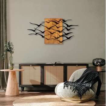 WALL DECORATION LARGE BIRDS FK4749-METAL IN BLACK-WOOD 140x3(thickness)x70Hcm. WALL DECORATION LARGE BIRDS FK4749-METAL IN BLACK-WOOD 140x3(thickness)x70Hcm.