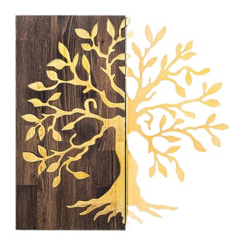 WALL DECORATION TREE FIGURE FK4751-METAL IN GOLD-WOOD 58x3(thickness)x58Hcm.