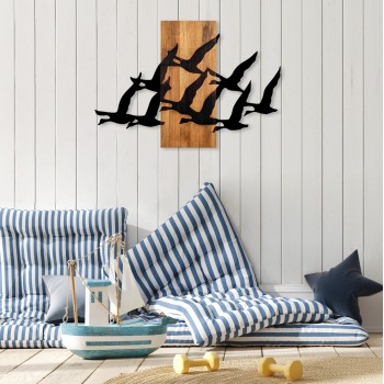 WALL DECORATION LARGE BIRDS FK4759-METAL IN BLACK-WOOD 58x3(thickness)x84Hcm. WALL DECORATION LARGE BIRDS FK4759-METAL IN BLACK-WOOD 58x3(thickness)x84Hcm.