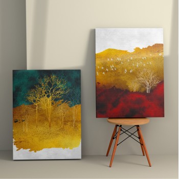 WALL PAINTING 2PCS SERIES GOBI FK4837 PRINTED CANVAS 50x3(thickness)x70Hcm.(x2)