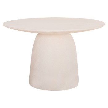 DINING TABLE ROUND SEPPO FK18154.02 FIBER CEMENT IN WHITE--Φ119,5x75,5Hcm.
