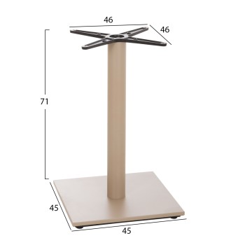 TABLE BASE FK438.25 METAL IN CAPPUCCINO MATTE-HEIGHT ADJUSTERS 46x46x72Hcm. TABLE BASE FK438.25 METAL IN CAPPUCCINO MATTE-HEIGHT ADJUSTERS 46x46x72Hcm.