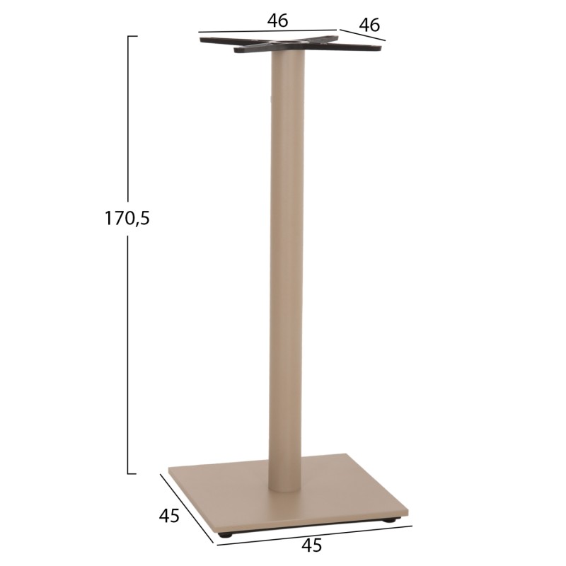 BAR TABLE BASE FK439.25 METAL IN CAPPUCCINO MATTE-HEIGHT ADJUSTERS 46x46x108Hcm. BAR TABLE BASE FK439.25 METAL IN CAPPUCCINO MATTE-HEIGHT ADJUSTERS 46x46x108Hcm.