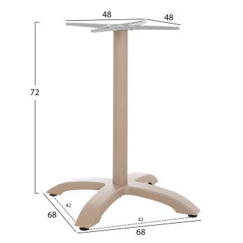 ALUMINUM TABLE BASE FK460.25 CAPPUCCINO MATTE 66x66x72Hcm. CROSS 48x48cm. ALUMINUM TABLE BASE FK460.25 CAPPUCCINO MATTE 66x66x72Hcm. CROSS 48x48cm.