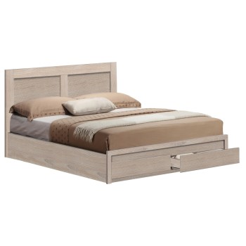 BED CAPRI FK665.02 MELAMINE IN SONOMA WITH 2 DRAWERS FOR MATTRESS 120x200cm.