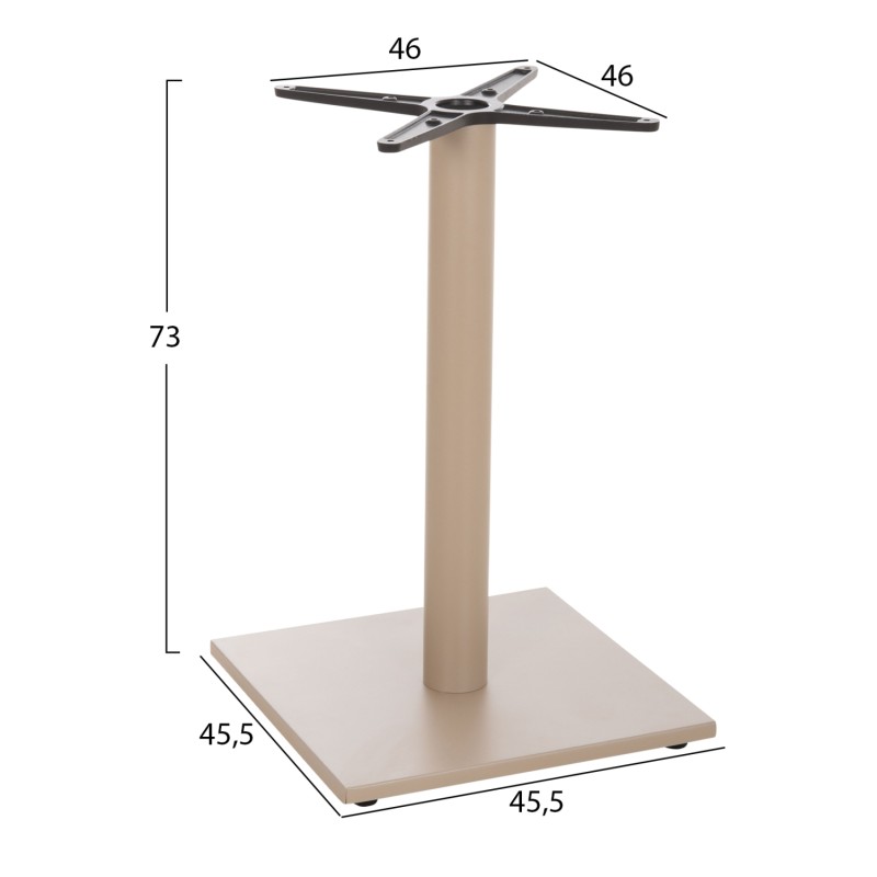 TABLE BASE FK475.25 ALUMINUM IN CAPPUCCINO COLOR 46x46x72Hcm. CROSS 46Χ46cm TABLE BASE FK475.25 ALUMINUM IN CAPPUCCINO COLOR 46x46x72Hcm. CROSS 46Χ46cm