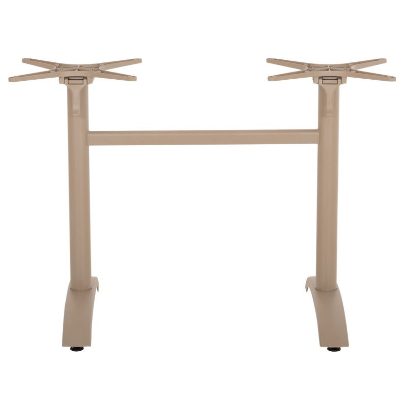 TABLE BASE 2-COLUMN WITH FOLDING CROSSES FK468.25 ALUMINUM IN CAPPUCCINO 78x59.5x73H TABLE BASE 2-COLUMN WITH FOLDING CROSSES FK468.25 ALUMINUM IN CAPPUCCINO 78x59.5x73H