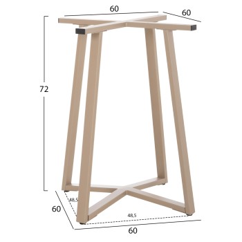TABLE BASE FK470.25 METAL IN CAPPUCCINO COLOR 60x60x72Hcm. TABLE BASE FK470.25 METAL IN CAPPUCCINO COLOR 60x60x72Hcm.