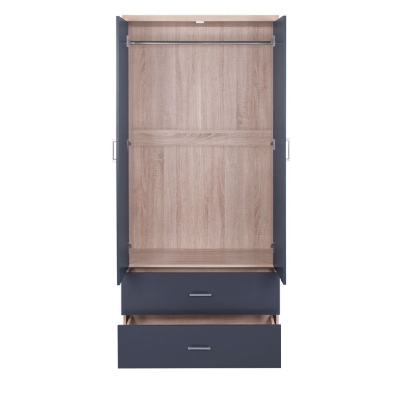 WARDROBE 4-LEAF WITH 4 DRAWERS REINA FK21259 MELAMINE GREY-SONAMA 160x42x180Η WARDROBE 4-LEAF WITH 4 DRAWERS REINA FK21259 MELAMINE GREY-SONAMA 160x42x180Η