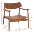 LOUNGE ARMCHAIR RANGER FK18255.01 TEAK WOOD IN NATURAL 70x73x73Hcm. LOUNGE ARMCHAIR RANGER FK18255.01 TEAK WOOD IN NATURAL 70x73x73Hcm.