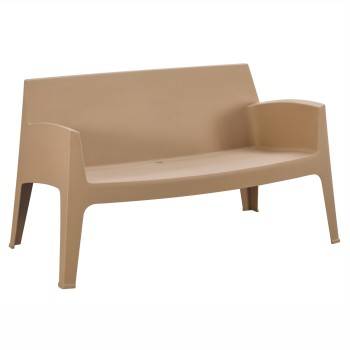 POLYPROPYLENE 2-SEATER SOFA SLEEK FK6366.03 CAPPUCCINO COLOR 133x68x73Hcm.