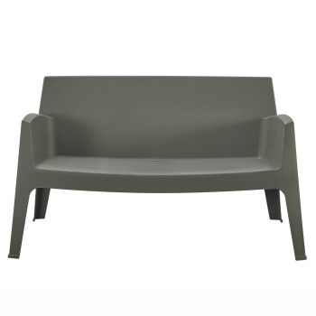 POLYPROPYLENE 2-SEATER SOFA SLEEK FK6366.05 DARK OLIVE COLOR 133x68x73Hcm.