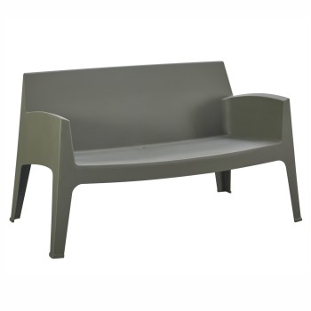 POLYPROPYLENE 2-SEATER SOFA SLEEK FK6366.05 DARK OLIVE COLOR 133x68x73Hcm.