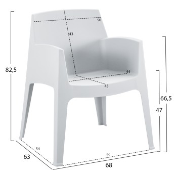3PCS SET POLYPROPYLENE SLEEK FK21267.01 COFFEE TABLE & 2 ARMCHAIRS - WHITE 3PCS SET POLYPROPYLENE SLEEK FK21267.01 COFFEE TABLE & 2 ARMCHAIRS - WHITE