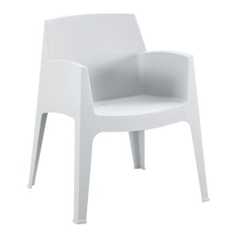 POLYPROPYLENE ARMCHAIR SLEEK FK6370.01 WHITE 68x63x82.5Hcm.