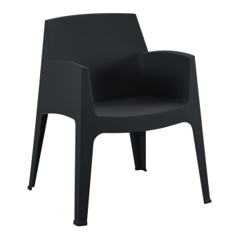 POLYPROPYLENE ARMCHAIR SLEEK FK6370.02 BLACK 68x63x82.5Hcm.