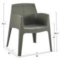 3PCS SET POLYPROPYLENE SLEEK FK21267.05 COFFEE TABLE & 2 ARMCHAIRS - DARK OLIVE GREEN 3PCS SET POLYPROPYLENE SLEEK FK21267.05 COFFEE TABLE & 2 ARMCHAIRS - DARK OLIVE GREEN