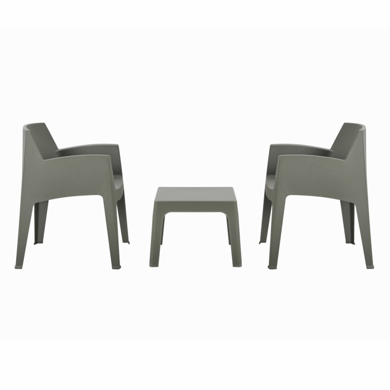 3PCS SET POLYPROPYLENE SLEEK FK21267.05 COFFEE TABLE & 2 ARMCHAIRS - DARK OLIVE GREEN 3PCS SET POLYPROPYLENE SLEEK FK21267.05 COFFEE TABLE & 2 ARMCHAIRS - DARK OLIVE GREEN