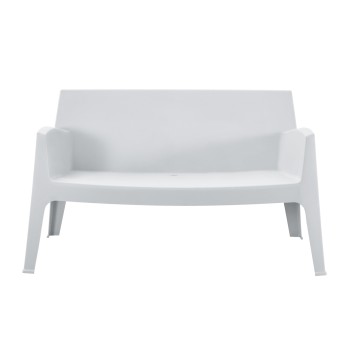 POLYPROPYLENE 2-SEATER SOFA SLEEK FK6366.01 WHITE COLOR 133x68x73Hcm.