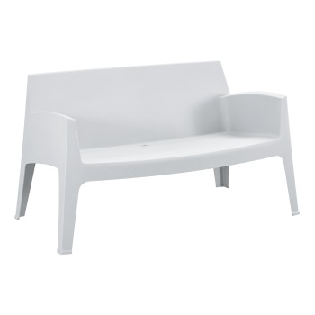 POLYPROPYLENE 2-SEATER SOFA SLEEK FK6366.01 WHITE COLOR 133x68x73Hcm.