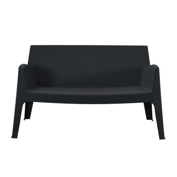 POLYPROPYLENE 2-SEATER SOFA SLEEK FK6366.02 BLACK COLOR 133x68x73Hcm.