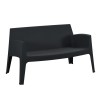 POLYPROPYLENE 2-SEATER SOFA SLEEK FK6366.02 BLACK COLOR 133x68x73Hcm.