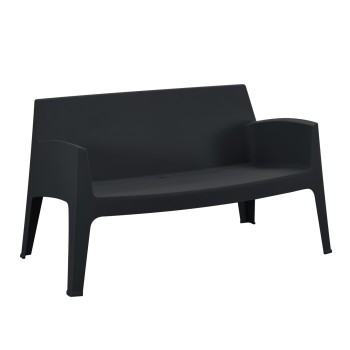 POLYPROPYLENE 2-SEATER SOFA SLEEK FK6366.02 BLACK COLOR 133x68x73Hcm.