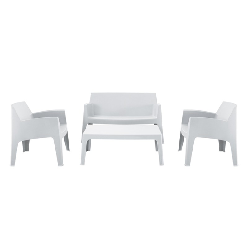 LOUNGE SET 4PCS SLEEK FK21268.01 WHITE POLYPROPYLENE LOUNGE SET 4PCS SLEEK FK21268.01 WHITE POLYPROPYLENE