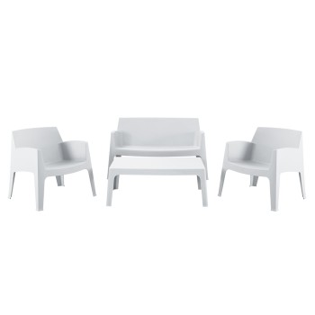 LOUNGE SET 4PCS SLEEK FK21268.01 WHITE POLYPROPYLENE