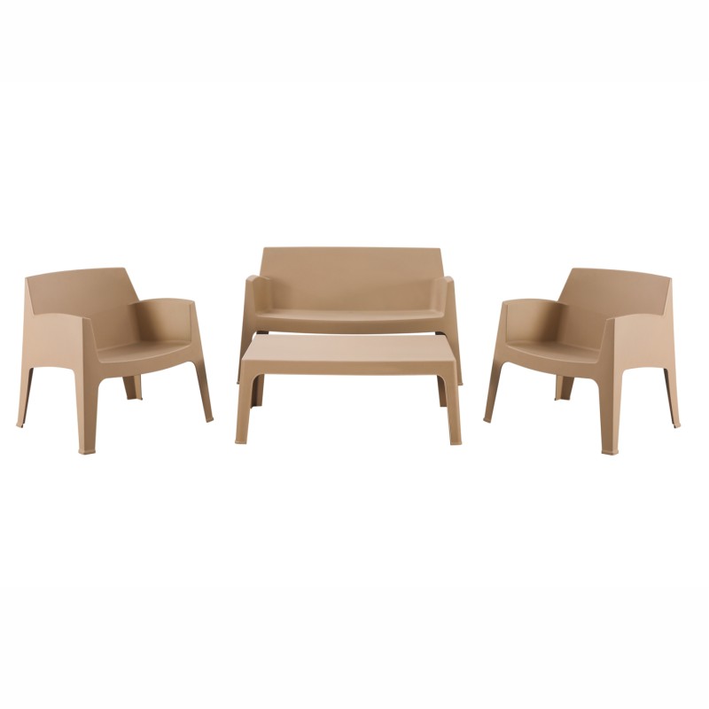 LOUNGE SET 4PCS SLEEK FK21268.03 CAPPUCCINO POLYPROPYLENE LOUNGE SET 4PCS SLEEK FK21268.03 CAPPUCCINO POLYPROPYLENE