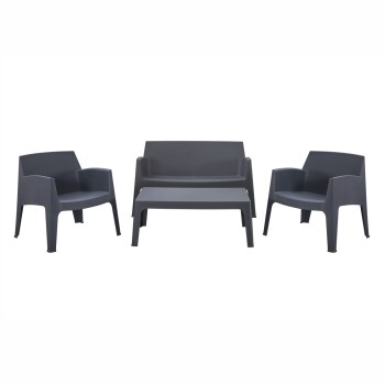 LOUNGE SET 4PCS SLEEK FK21268.10 GREY POLYPROPYLENE
