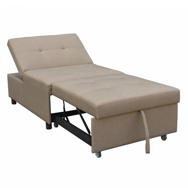 LOUNGE CHAIR-BED LIBRE FK3295.03 BEIGE FABRIC 75x106x87Hcm.