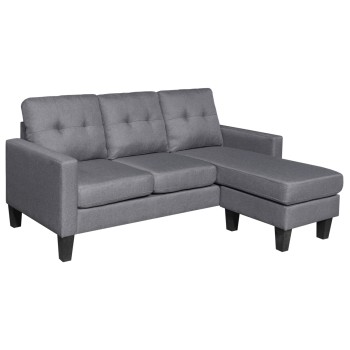 CORNER SOFA REVERSIBLE MEGGY FK3297.01 GREY FABRIC 184.5x129x86Hcm.
