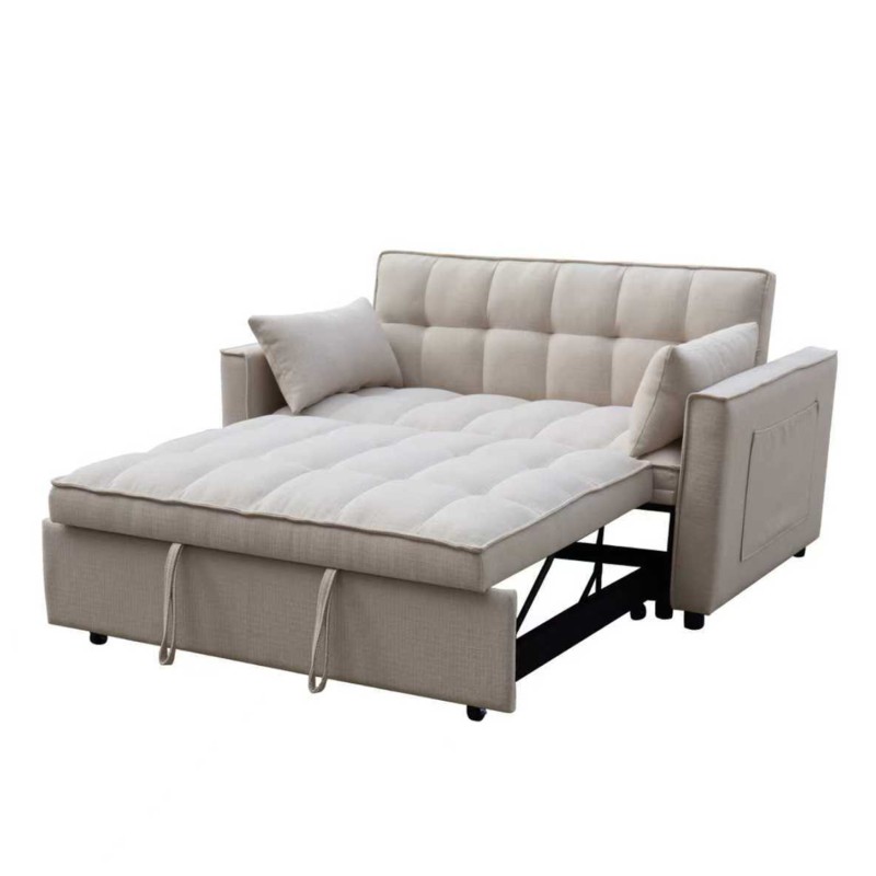 SOFA BED 2-SEATER BORG FK3289.03 BEIGE FABRIC 140x100x80Hcm. SOFA BED 2-SEATER BORG FK3289.03 BEIGE FABRIC 140x100x80Hcm.