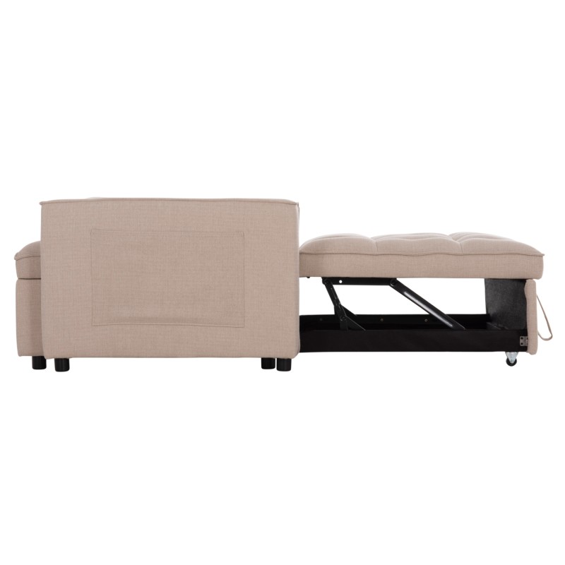 SOFA BED 2-SEATER BORG FK3289.03 BEIGE FABRIC 140x100x80Hcm. SOFA BED 2-SEATER BORG FK3289.03 BEIGE FABRIC 140x100x80Hcm.