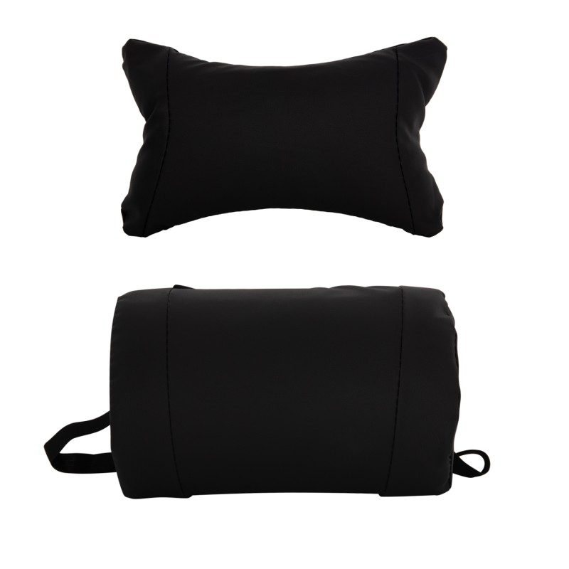SET OF HEAD AND LUMBAR SUPPORT CUSHIONS IN BLACK COLOR SET OF HEAD AND LUMBAR SUPPORT CUSHIONS IN BLACK COLOR